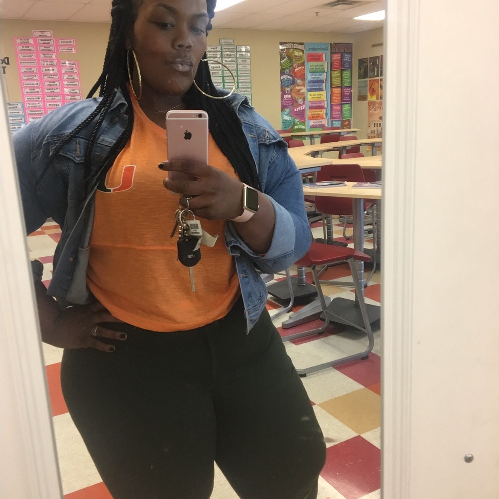 University of Miami long sleeve cropped shirt
